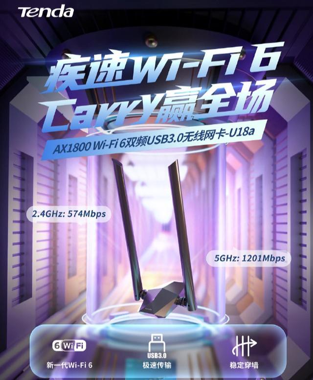 腾达推出 AX1800 Wi-Fi 6 USB 无线网卡，售价 199 元插图